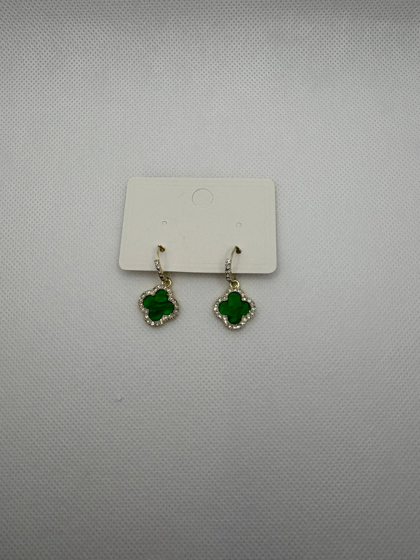 Green clover earrings