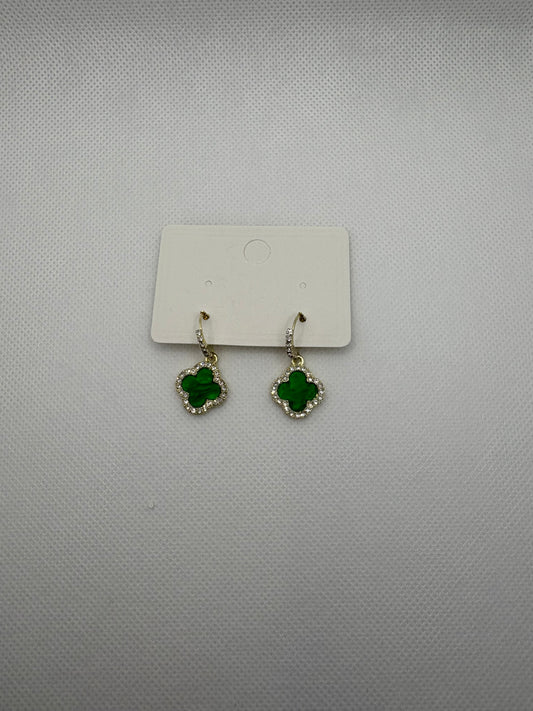 Green clover earrings